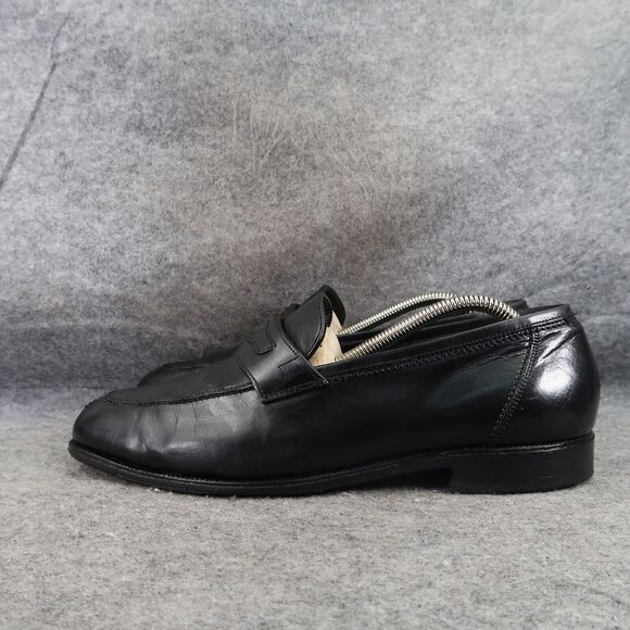Florsheim Shoes Mens 9 Loafers Slip On Classic Leather Retro Dress Formal Black - Picture 3 of 16